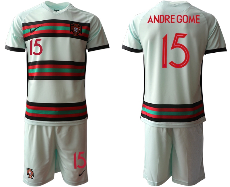 Men 2021 European Cup Portugal away grey #15 Soccer Jersey1